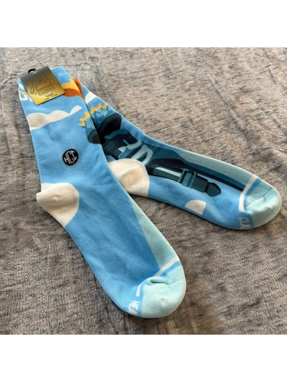 Headgear Coming to America Men's Socks Blue Large/XL Cotton Crew